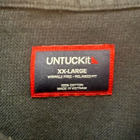 UNTUCKit Men's Wrinkle-Free Cotton Veneto Shirt Lightweight Black Relaxed XXL - Picture 6 of 13